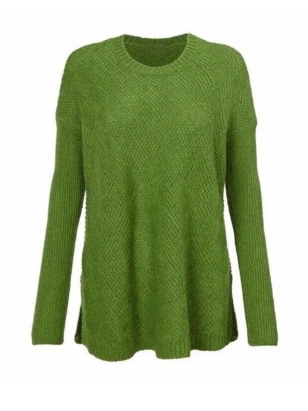 CAbi Moss Green Textured Crewneck Sweater